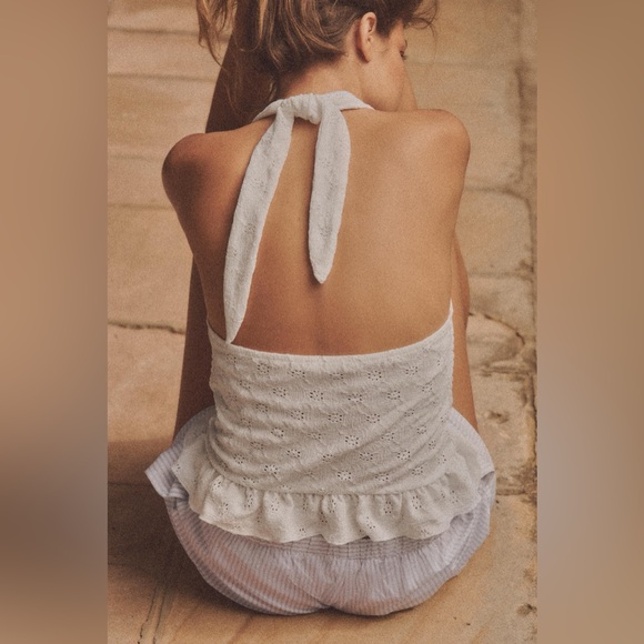 NWT Zara halter mixed material top - Picture 2 of 9